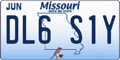 MO license plate DL6S1Y