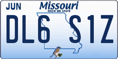 MO license plate DL6S1Z