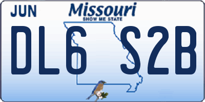 MO license plate DL6S2B