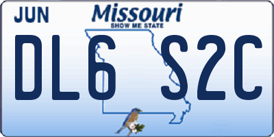 MO license plate DL6S2C