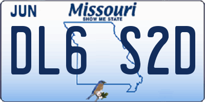 MO license plate DL6S2D