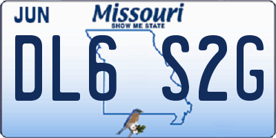 MO license plate DL6S2G