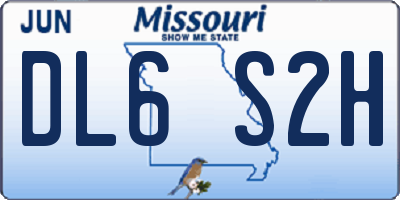 MO license plate DL6S2H