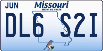 MO license plate DL6S2I