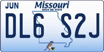 MO license plate DL6S2J