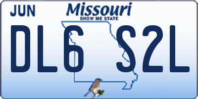 MO license plate DL6S2L