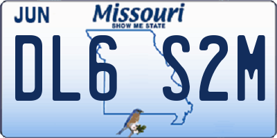 MO license plate DL6S2M