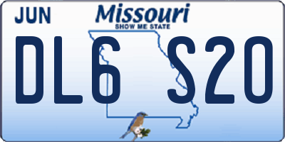 MO license plate DL6S2O
