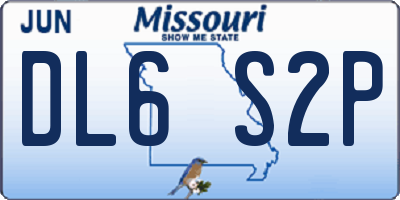 MO license plate DL6S2P
