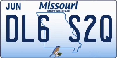 MO license plate DL6S2Q