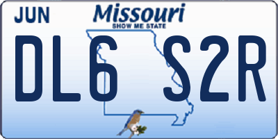MO license plate DL6S2R
