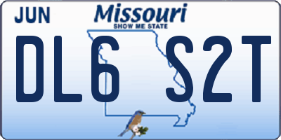 MO license plate DL6S2T