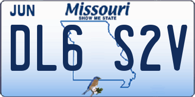 MO license plate DL6S2V