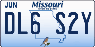 MO license plate DL6S2Y
