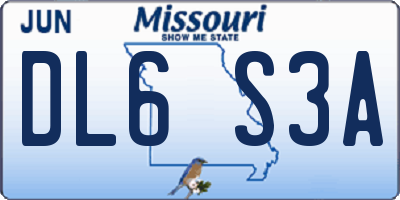 MO license plate DL6S3A