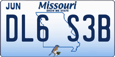 MO license plate DL6S3B