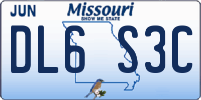 MO license plate DL6S3C