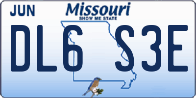 MO license plate DL6S3E