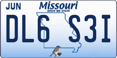MO license plate DL6S3I