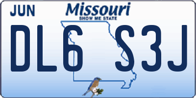 MO license plate DL6S3J