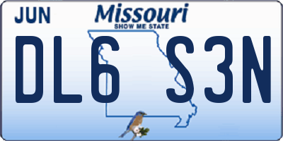 MO license plate DL6S3N