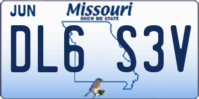 MO license plate DL6S3V