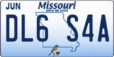 MO license plate DL6S4A