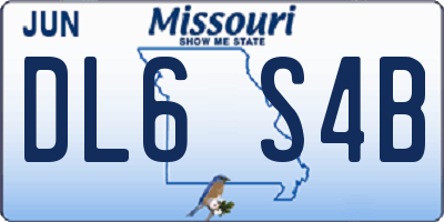 MO license plate DL6S4B