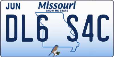 MO license plate DL6S4C