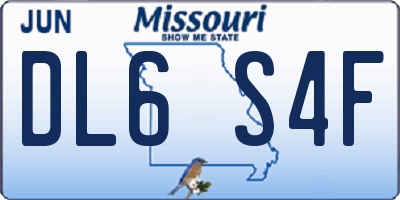 MO license plate DL6S4F