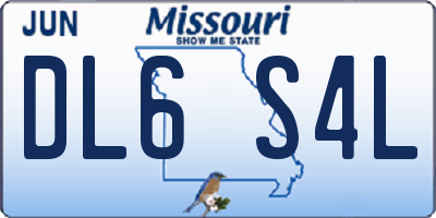 MO license plate DL6S4L