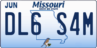 MO license plate DL6S4M