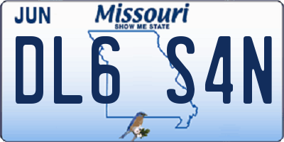 MO license plate DL6S4N