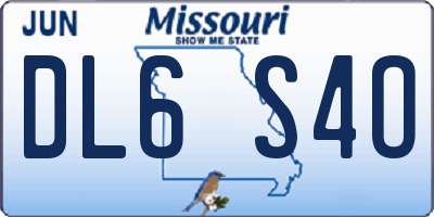 MO license plate DL6S4O