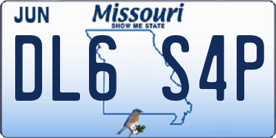 MO license plate DL6S4P
