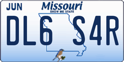 MO license plate DL6S4R
