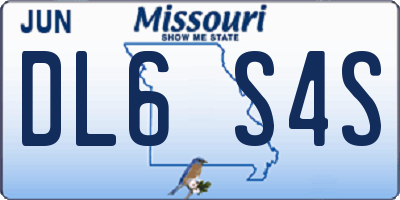 MO license plate DL6S4S