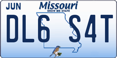 MO license plate DL6S4T