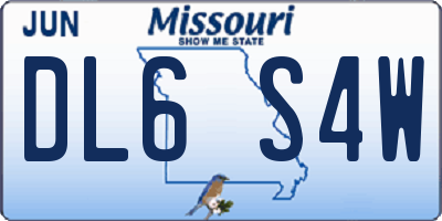 MO license plate DL6S4W