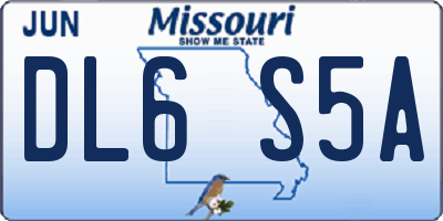 MO license plate DL6S5A