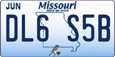 MO license plate DL6S5B