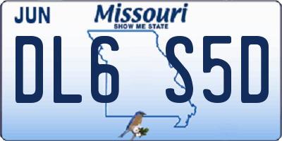 MO license plate DL6S5D