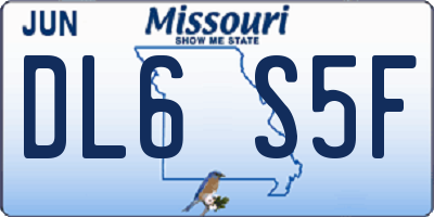 MO license plate DL6S5F