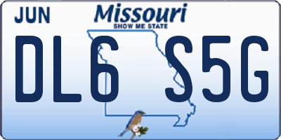 MO license plate DL6S5G