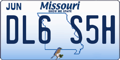 MO license plate DL6S5H