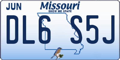 MO license plate DL6S5J