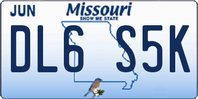 MO license plate DL6S5K