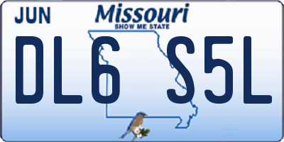 MO license plate DL6S5L
