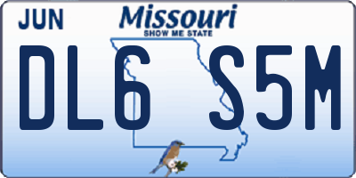 MO license plate DL6S5M