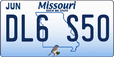 MO license plate DL6S5O